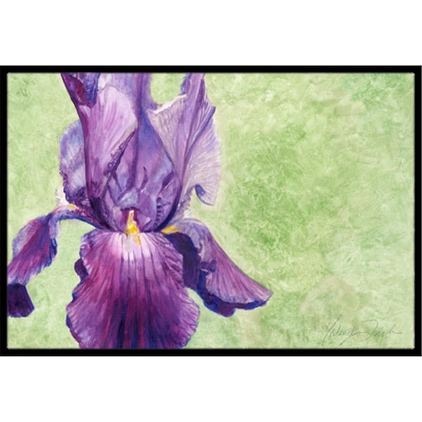 Carolines Treasures Purple Iris by Malenda Trick Indoor or Outdoor Mat, 18 x 27 CA78889 - main